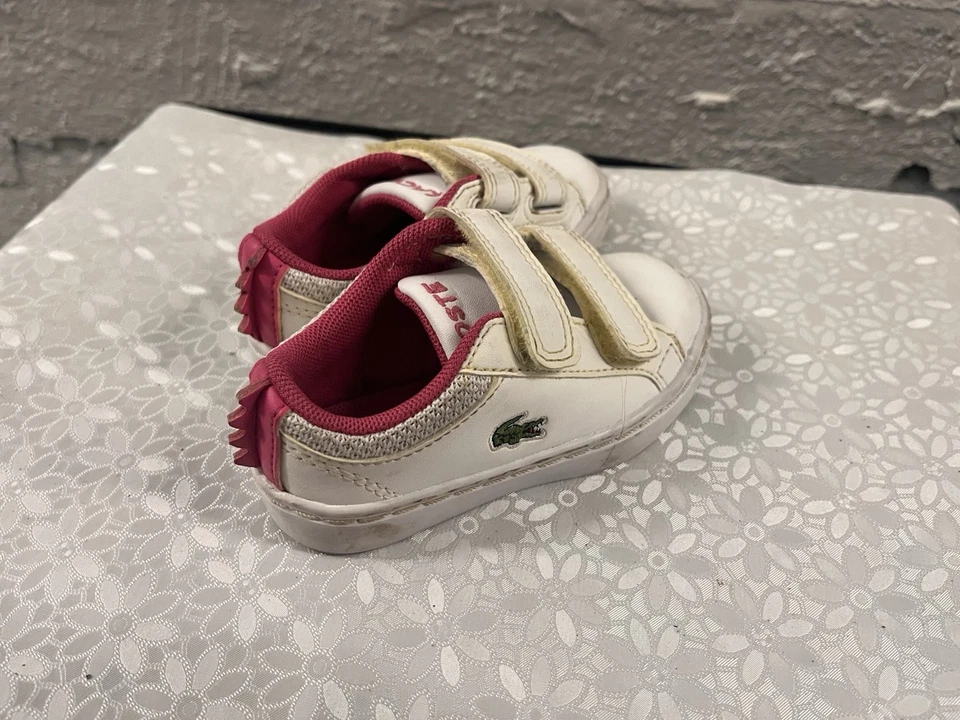 Juego recto Lacoste 119 zapatos de gancho y bucle para niños pequeños 7-37CUI00231T4 - blanco/rosa Foto 2 de 4