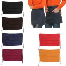 Waist Apron Half Short Polyester Waitress Waiter Baking Cooking Anti-dirty