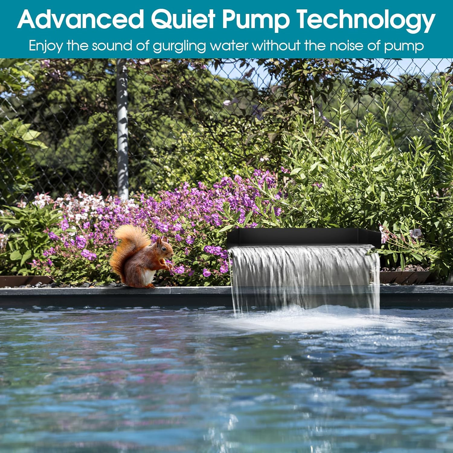 Pond Waterfall Spillway with Pump Kit, 304 Stainless Steel Pond Waterfall, Pond 