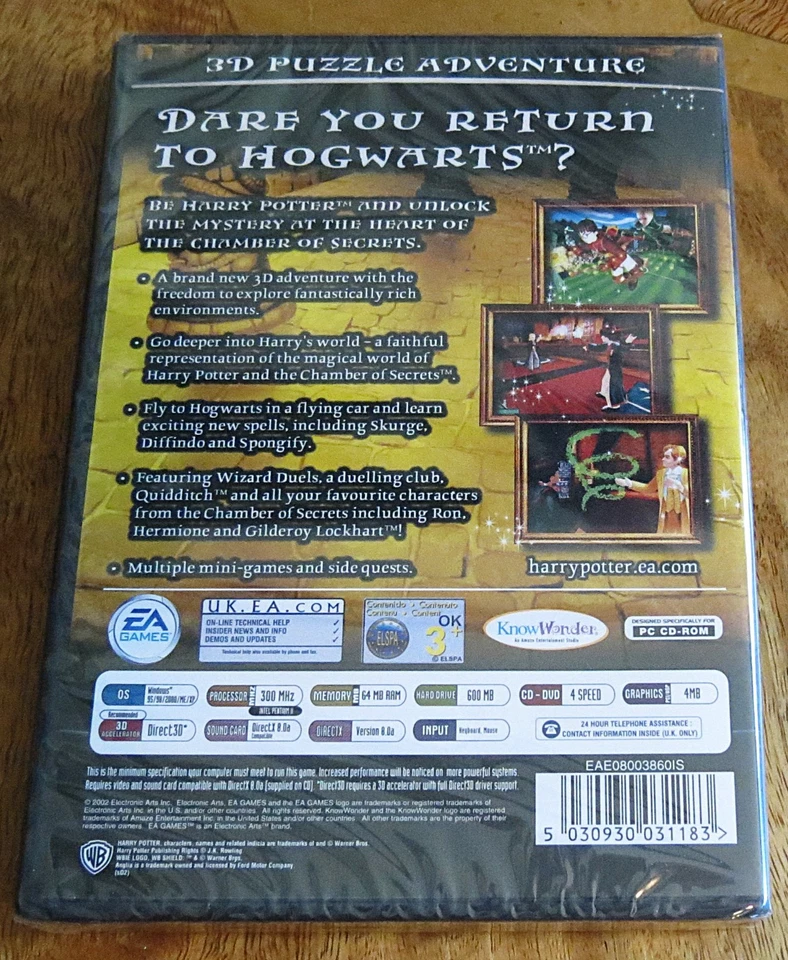 Harry Potter and the Chamber of Secrets (PC CD-ROM, 2002) - NEW & SEALED - Image 2 of 2
