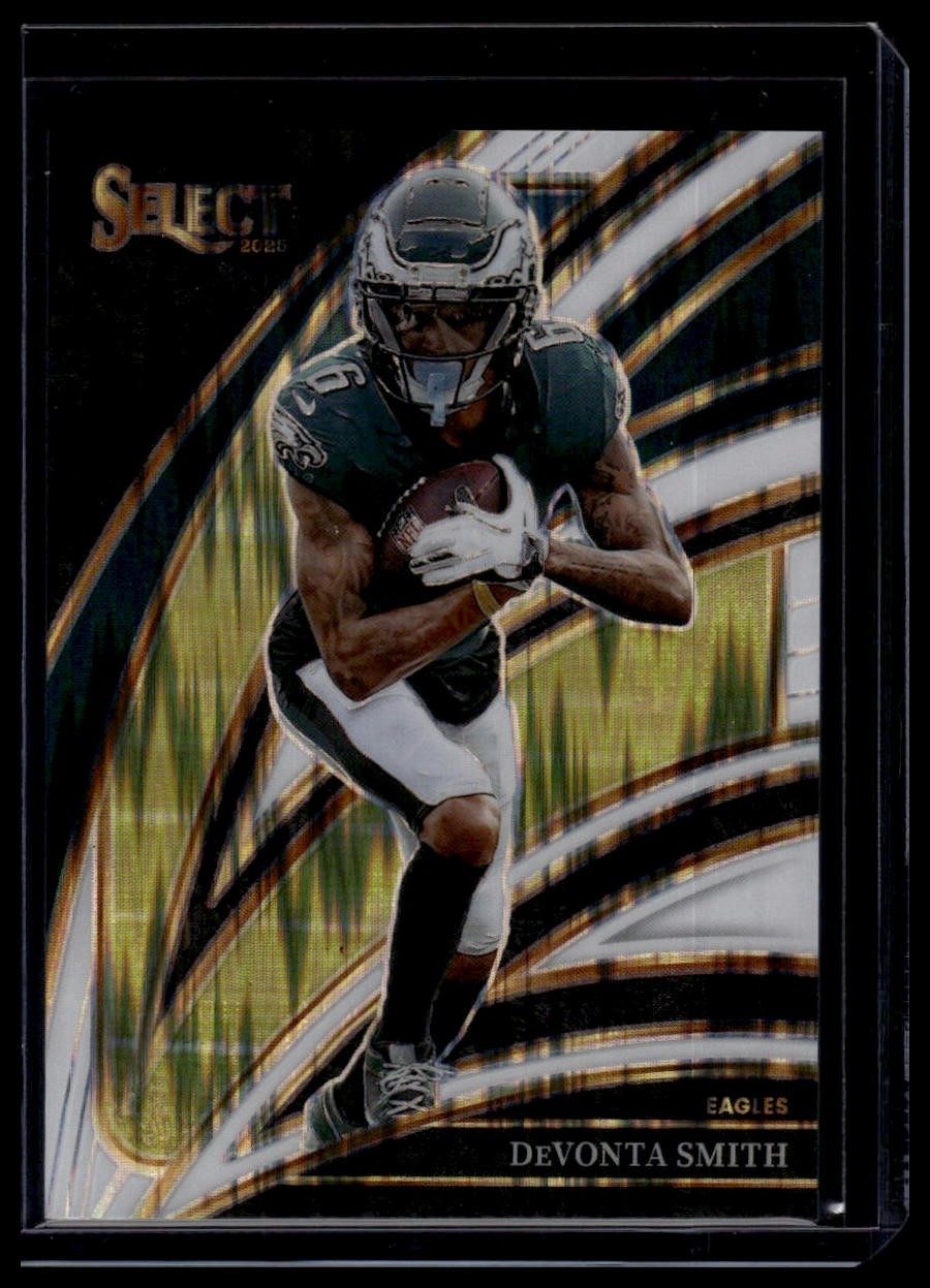 2025 Panini Select #290 DeVonta Smith White Prizm Shock #/799