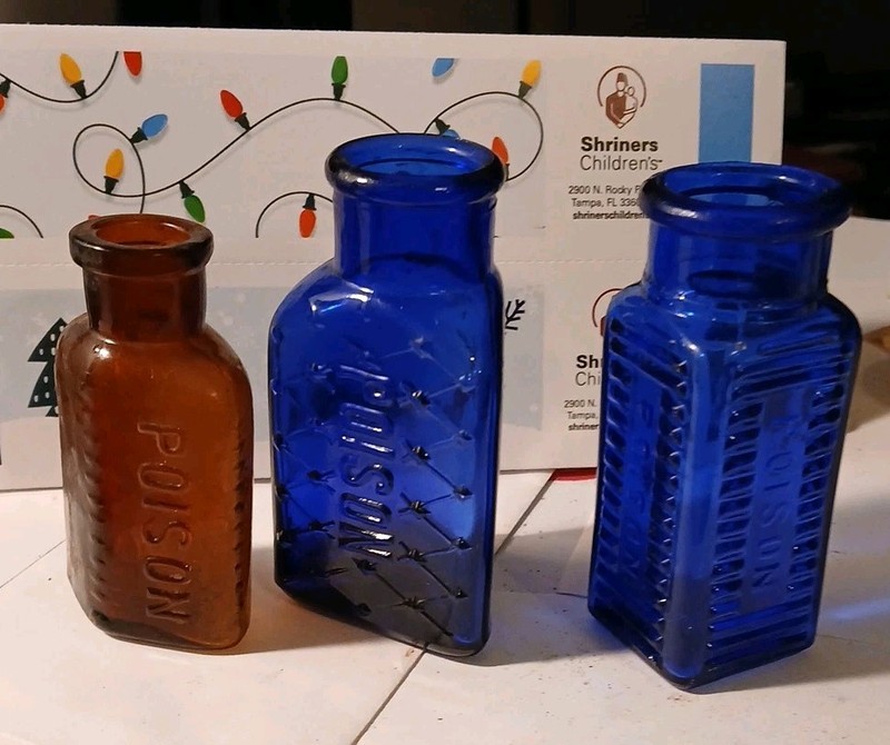 3 Poison Bottle Lot