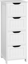 Bathroom Floor Cabinet, Wooden Side Storage Organizer, 4 Drawers Free-Standing C