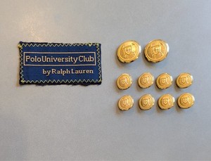 Set 10 Ralph Lauren Waterbury Gold Tone Blazer Replacement Buttons Polo Helmet