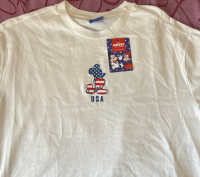 Disney Mickey Mouse USA Flag White XL Unisex Adult T-Shirt Primark Exclusive