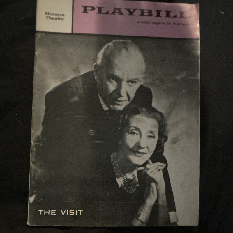 The Visit Vintage Broadway Playbill (Dec 1958) Alfred Lunt Lynn Fontanne