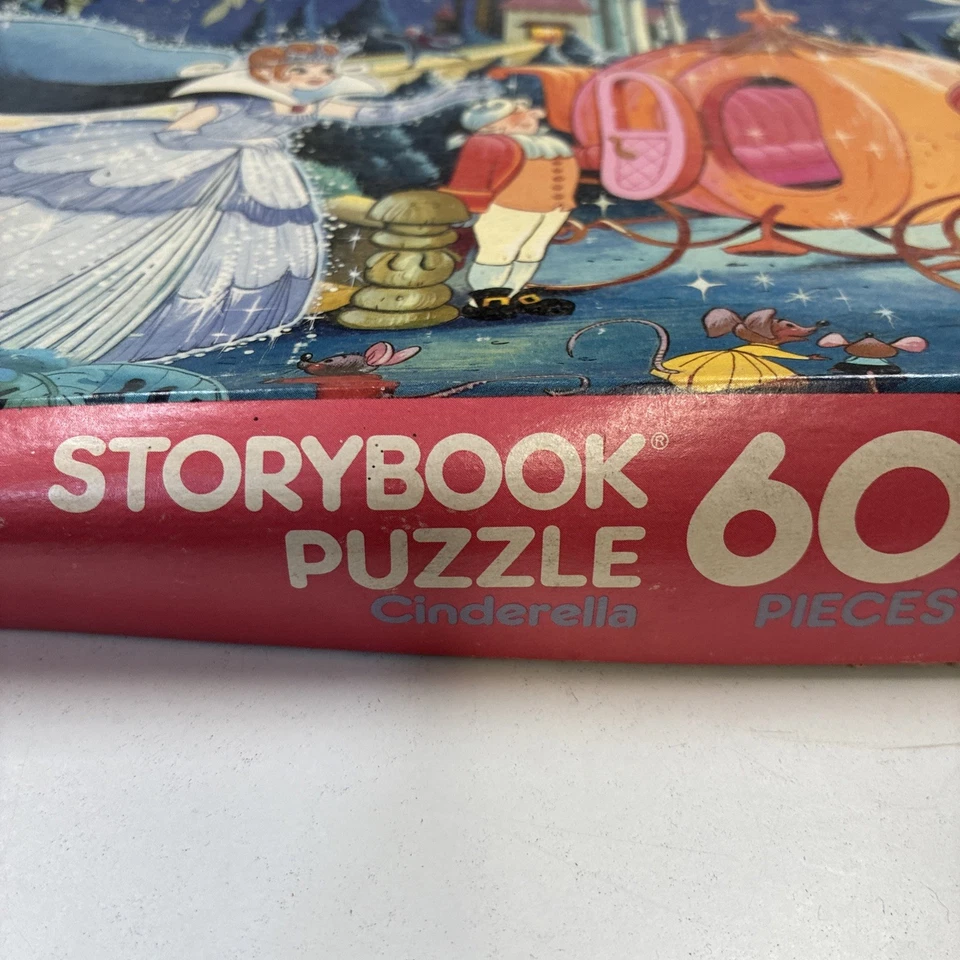Rompecabezas Cenicienta 1986 60 piezas 16”x11” 4987-12 Milton Bradley caja áspera Foto 4 de 4