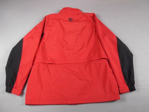 Chaqueta de lluvia FootJoy DryJoys roja negra para mujer mediana impermeable golf cortavientos - Imagen 11 de 12