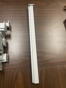 24” Silver Aluminum Vertical 1/4” Glass Post Wellness Panel Office Divider