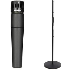 Shure SM57 Cardioid Dynamic Instrument Microphone with 12" Round Base Stand