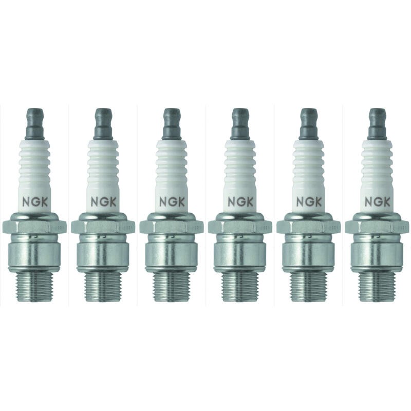NGK Spark Plug 6431 6-PACK BU8H 14mm Copper Core Nickel, Flat Seat, HR 8