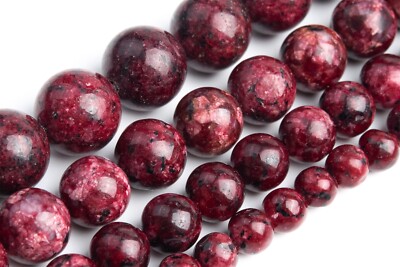 Deep Purple Red Jade Beads Grade AA Round Gemstone Loose Beads 6/8/10/12MM