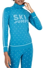 Sweaty Betty Merino Seamless Base layer Set Top & Leggings S Blue Ski jumper