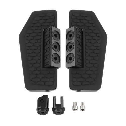 Black Front Rider Footboard Foot Pegs Rest For Harley Low Rider Street Bob 18-24 - Picture 2 of 7