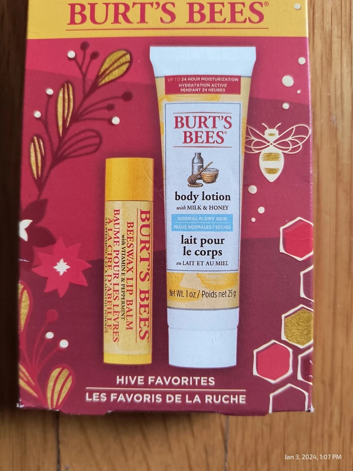 Bálsamo labial y loción corporal favoritos Burt's Bees Hive cera de abejas leche y miel nuevo Foto 3 de 3