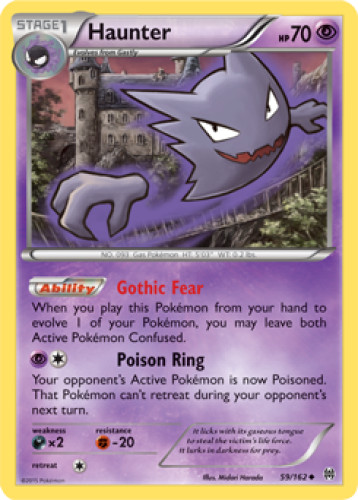 1x Haunter 59/162  XY BREAKthrough Pokemon TCG Card NM