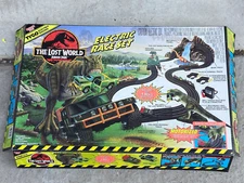 Lost World Jurassic Park TRex Mattel TYCO Hummer Humvee Race Set In Box Slot Car