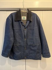 VTG 1970s LIBERTY Made In USA Denim Chore Jacket Blanket Lined Sz XL Corduroy