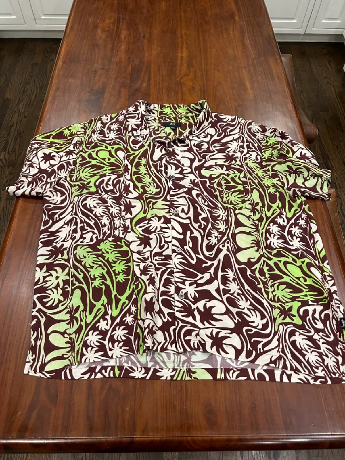 Shawn Stussy Vintage Silk Camp/Hawaiian Shirt, acheté chiffon américain, XL, Supreme