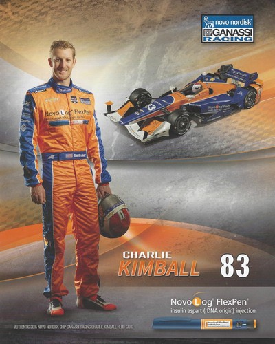 2015 INDY 500 CHARLIE KIMBALL USA GANASSI RACING INDYCAR 8 "X 10" HERO CARD ! - Afbeelding 1 van 2
