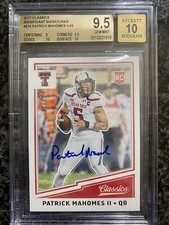 2017 Panini Classics Patrick Mahomes Rookie RC Autograph #/49 BGS 9.5 Auto 10