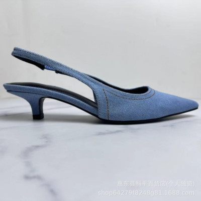 パンプス BB Denim Kitten-Heel Mules 71xiNYTwFbL._UY900_.jpg