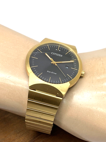 Citizen Men's Watch BM7582-56E Eco Drive Black Dial Gold Stainless Steel 40mm - Picture 4 of 12
