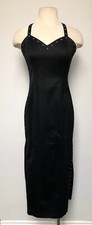 Vtg MALISY Italy Black Star Studded Long Tank Dress US 6/Italy 40 Small