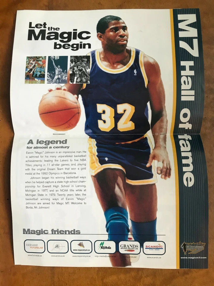 NEVER SEEN in the US ! Oct 1999 MAGIC JOHNSON Sweden DEBUT MATCH triple-double ! - Image 3 of 4