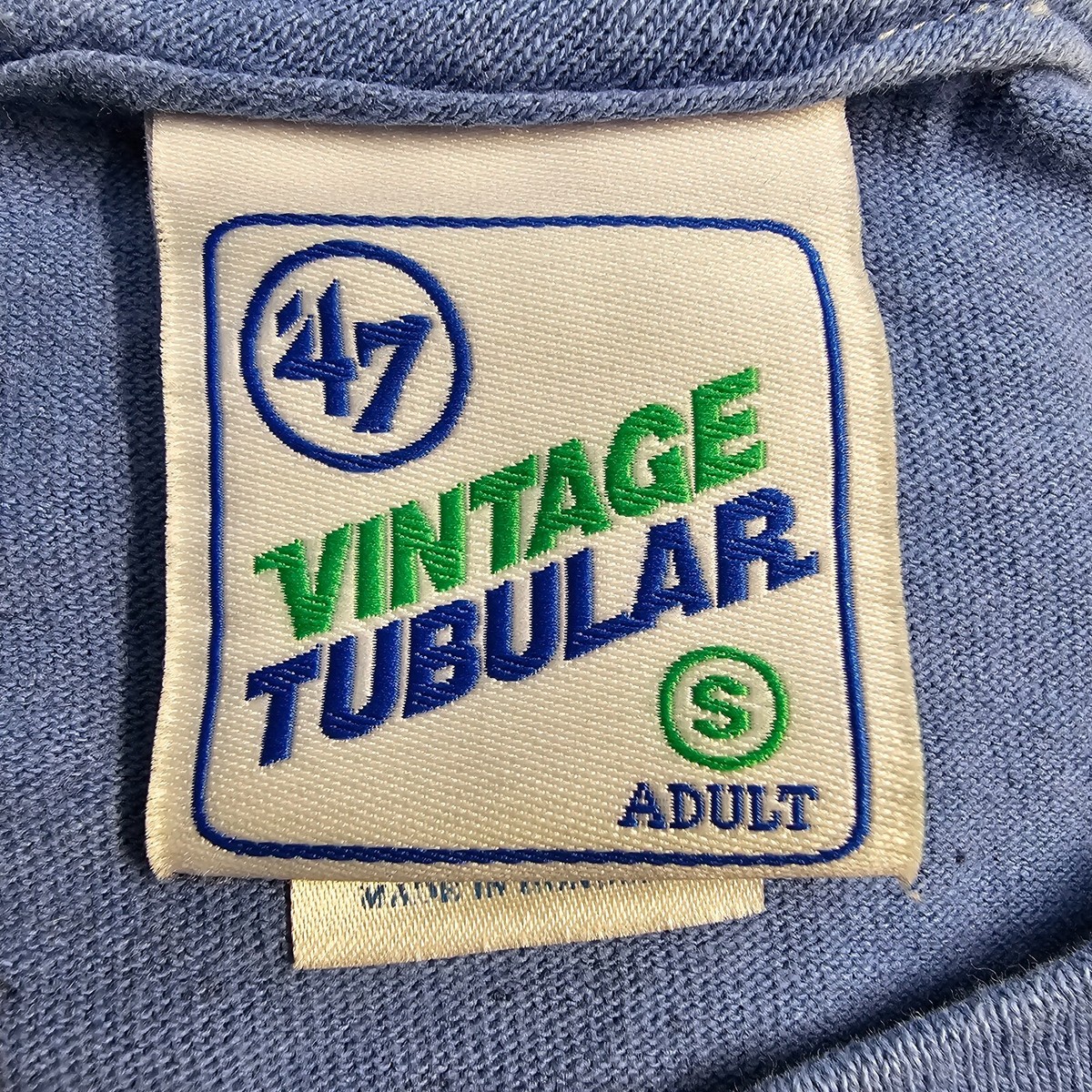 New York Rangers 47 Brand Vintage Tubular Adult T-Shirt Small Blue