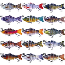 15pcs Swimbait Multi Jointed Lifelike Fishing Lures for Bass, Trout, Walleye