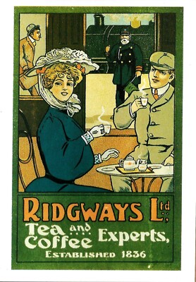 RIDGWAYS LTD. TEE UND KAFFEE - MURMELT EISENBAHNKARTEN - WERBUNG - UVP/120