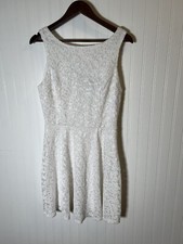 White Lace Dress Silver Dots Juniors Size 13, First Communion, Party, Graduation