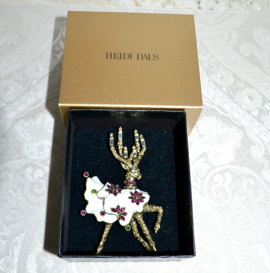 Nuevo $180 HEIDI DAUS "Bella Donner" Esmalte Reno Swarovski Cristal Broche Prendedor Foto 3 de 3