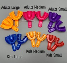 Dental Plastic Impression Trays Disposable For Kids Adults S M L Upper Lower Set