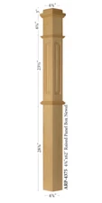 ARP-4375 Red Oak Actual Raised Panel Box Newel Post