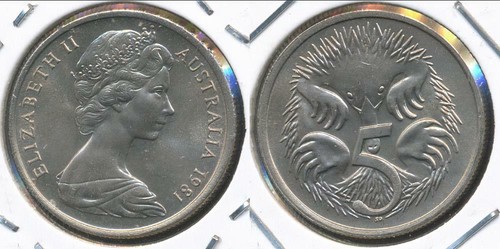 Australia 1981 Five Cents 5c Elizabeth II - Choice Uncirculated - Picture 2 of 3