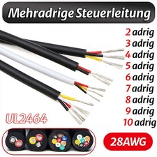 28AWG PVC Steuerleitung Datenleitung Signalkabel Stromkabel 2/3/4/5/6-10 adrig