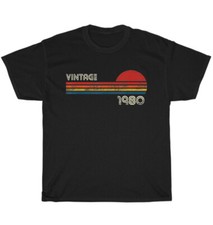 Vintage Retro 1980 Chest Stripe 43th Birthday 43 Year Old T-Shirt Unisex Gift