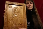 Icon God Almighty. Carved Wooden Picture. Orthodox(Christian). 20"