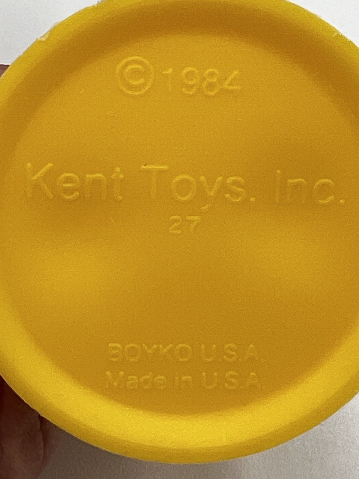 1984 KENT TOYS INC ~ HAPPY MOODIE ~ YELLOW FIGURE ~ BOYKO ~ MADE IN THE USA