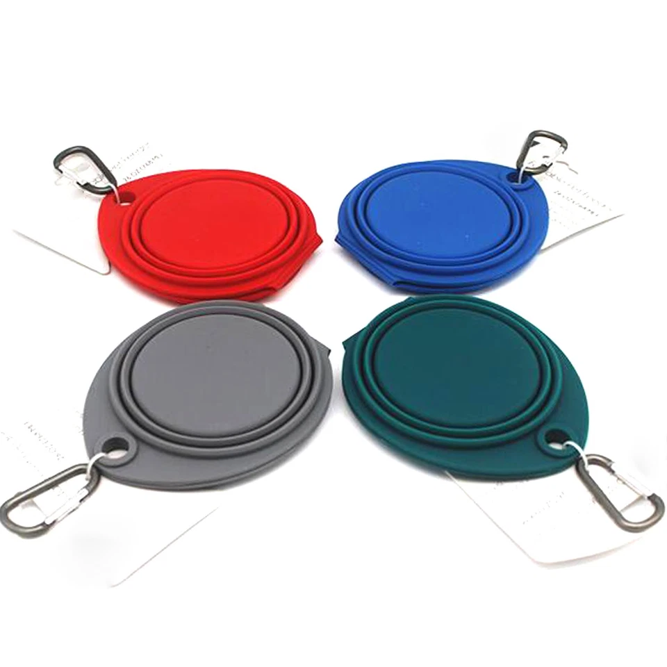 12 oz Silicone Double Dog Bowls,Collapsible Silicone Bowl with D-Ring - Image 4 of 4