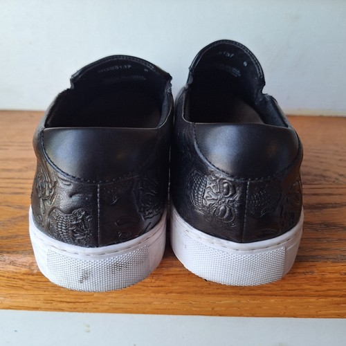 Robert Graham Baxter RGS5137 Mens Black Leather Low Top Sz 8 Sneakers Shoes - Picture 5 of 9