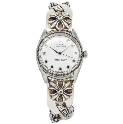 Rolex Oyster Perpetual Chrome Hearts 6480 SS-Sterling Silver Manual Watch 34mm