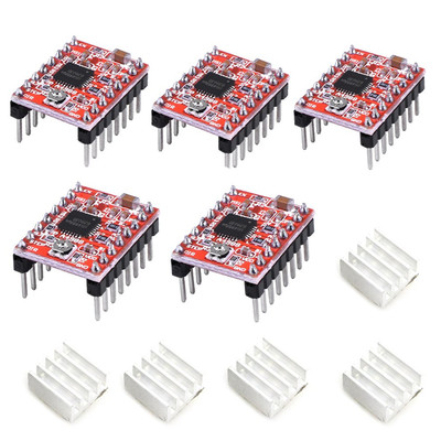 5Pcs A4988 Stepstick Stepper Motor Driver Module with Heat Sink for 3D Printer R