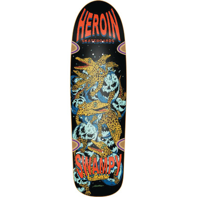 Heroin Swampy Gators DD 9.12 x 32 Old School Shaped Skateboard Deck