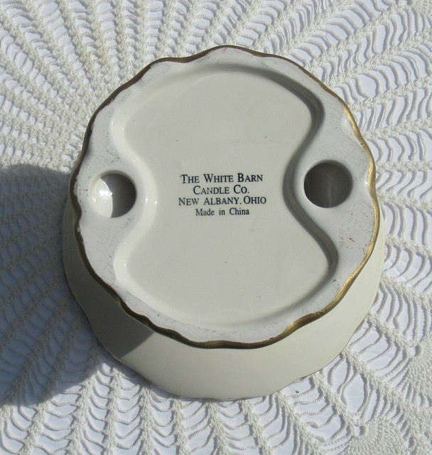 Vintage The White Barn Candle Company Ceramic Candle Stand Fruit