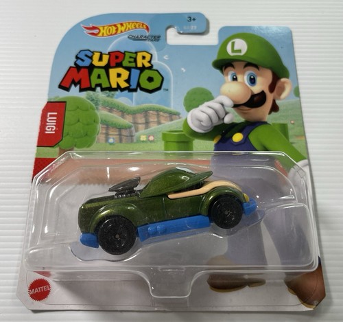 Hot Wheels Super Mario Luigi Character Cars Green Diecast - Picture 2 of 4