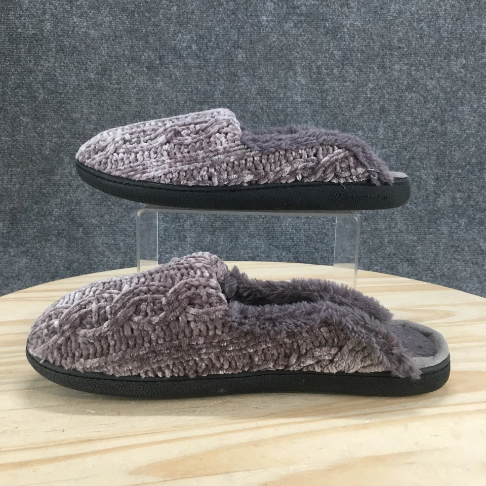 Zapatillas Df by Dearfoams para mujer 11-12 Chenille Tab Mule púrpura informales punta cerrada Foto 2 de 4