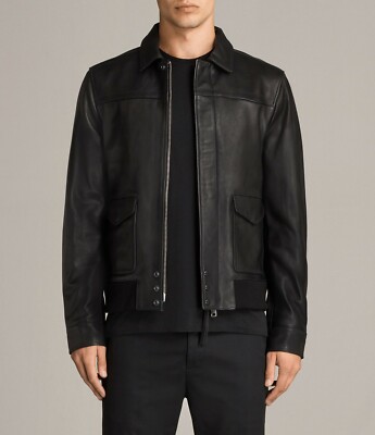 Premium Stylish Men's Black Leather Jacket 100% Real Lambskin Slim Fit Jacket